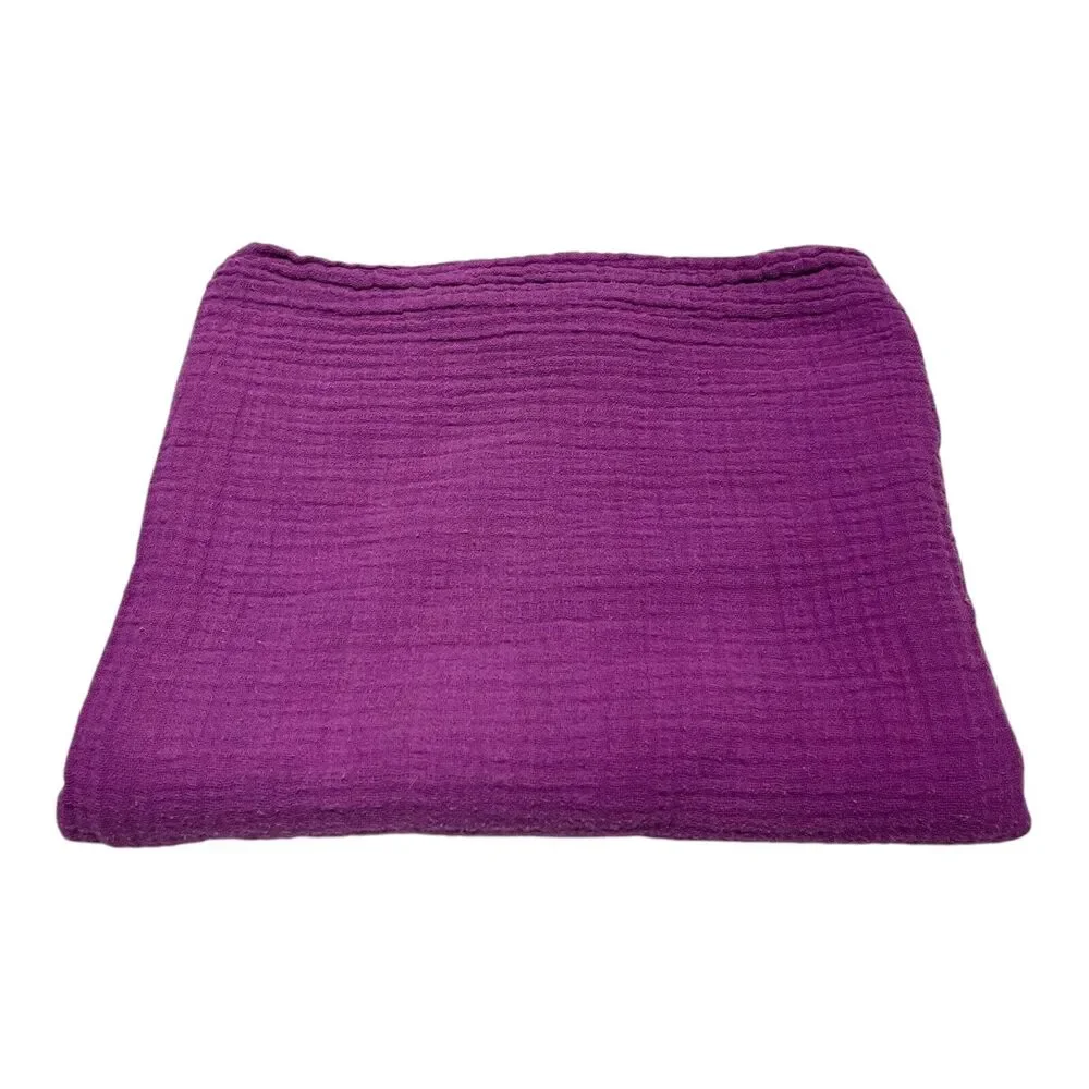 Aden & Anais solid purple muslin swaddle baby blanket 100% cotton magenta